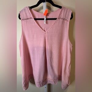 Pink Sleeveless Women's Top-Size 2x